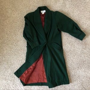 Vintage Andrea Marin NY Forest Green Wool Coat